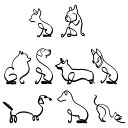 金属像の置物抽象犬と猫の彫刻動物グッズの装飾リビングルーム研究の装飾飾り鉄工芸品