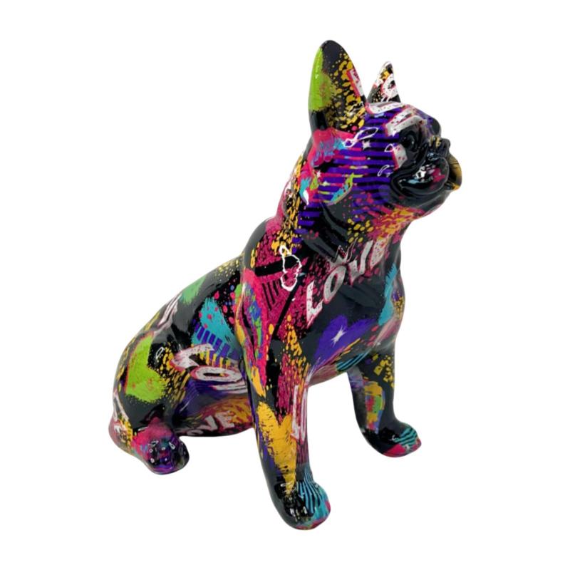 フレンチブルドッグの像.棚用の犬のアート置物