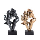 アブストラクトキスカップルの顔の彫刻カップルキスキス彫刻オフィスリビングルームホリデーバレンタインデーギフトのためのフォグライン