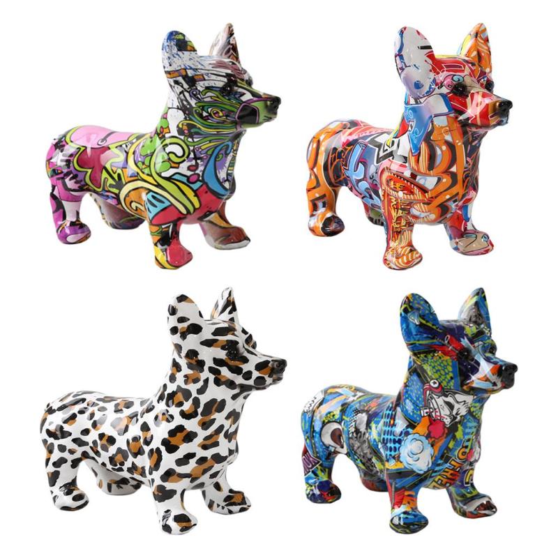 犬の像の彫刻の贈り物樹脂の工芸品の誕生日のためのCorgiの彫像