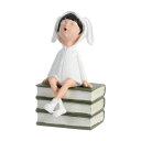 手描きの少女像.工芸品の置物.モダンな室内装飾.ギフト.樹脂製の置物.コーヒーテーブルの装飾品