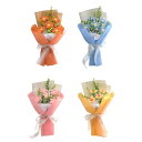 かぎ針編みの花の花束手作りの手作り花束人工花の偽の花式バレンタインデーのために手作りを完成させる