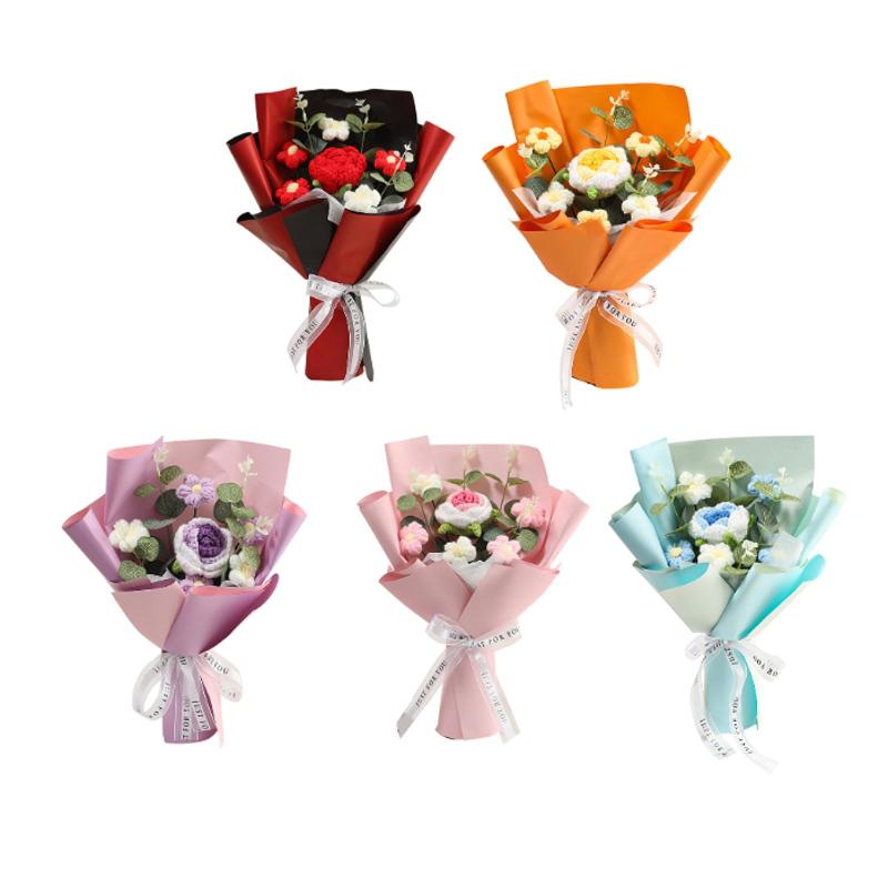 かぎ針編みの花のブーケ人工花屋