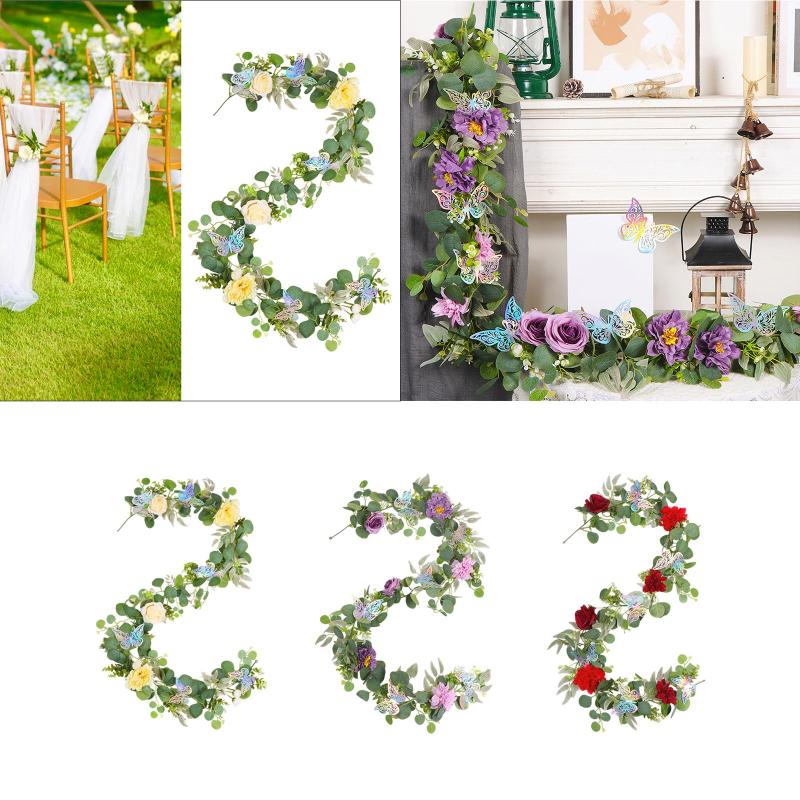 人工牡丹ローズガーランド バラと牡丹の花のつるの装飾装飾花のローズガーランド 家庭用記念日用