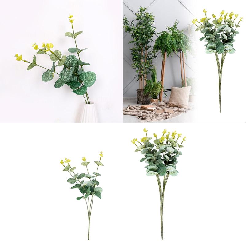 人工ユーカリ茎フェイクユーカリ緑のトピアリー装飾偽の葉の偽の緑の葉の緑の休日の結婚式のために