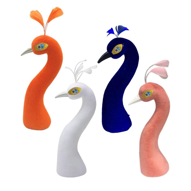 模造孔雀の頭の模型 フラワーアレンジメント 装飾 置物 ウェディングカー デコレーション パーティー ..