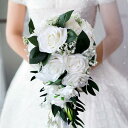 ウエディングブーケ 婚礼の花束 造花 人工ローズ お祝いのシーン 大切な人への感謝 全4選択
