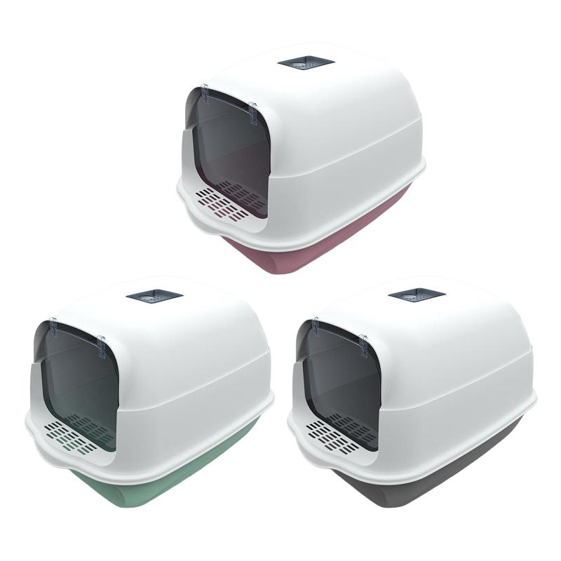 大型猫用トイレボックス 完全密閉 簡単整頓 防水 臭い防止 飛沫防止 再利用可能 トイレ 子猫 トイレ ペ..