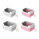 屋内猫用猫トイレ.キティトイレ.飛沫防止ペット用品猫トイレトレイ.小型ペット猫用オープントップ猫トイレ