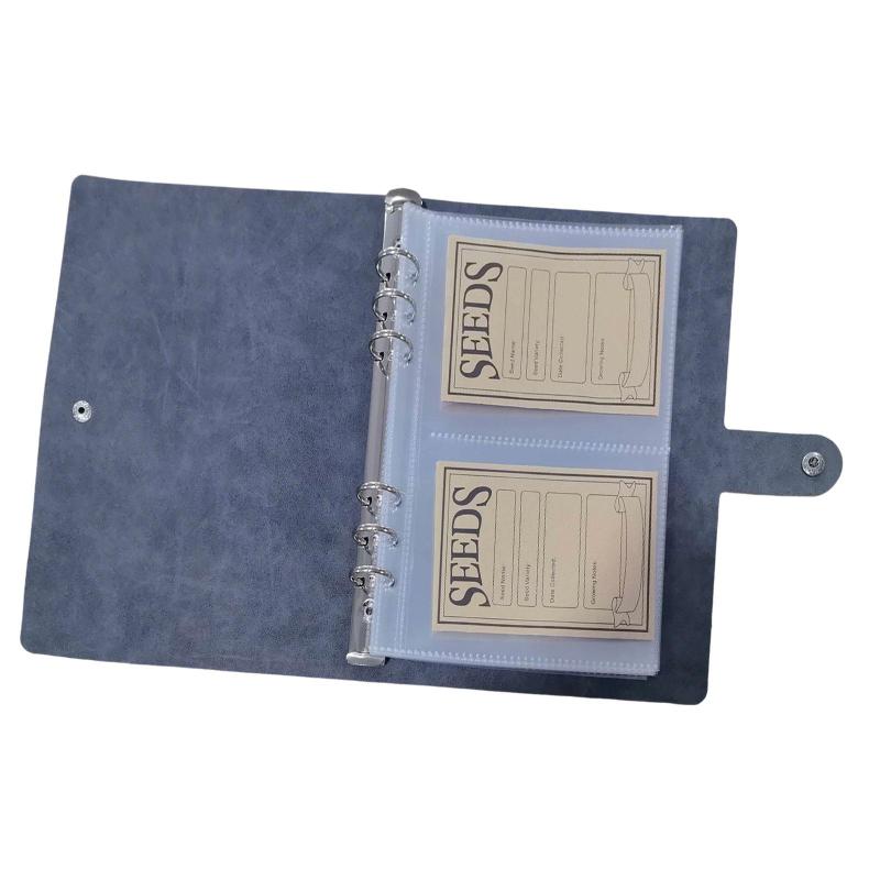 コーヒー豆クラフト学校用のポータブルクリアスリーブシードオーガナイザーバインダー