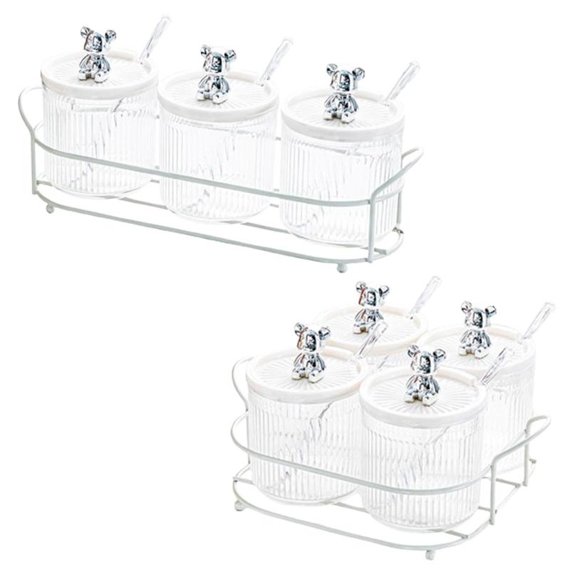 透明調味料キャニスター.透明スパイスポット.コンテナストレージ.調味料スパイスジャー.塩用調味料ボッ..