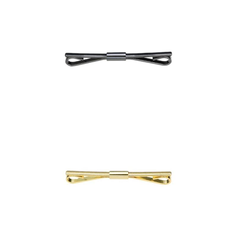 ユニセックススカーフネクタイゴールデン用2xメタルシャツカラークリップタイ