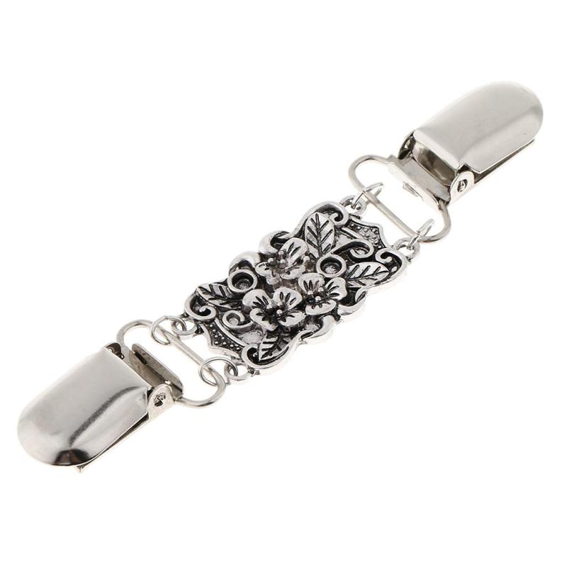 女性のレトロなヴィンテージシャツドレスシンチバックセーターカーディガンクリップの装飾