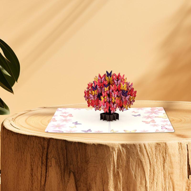 バタフライツリー3Dグリーティングカードアニバーサリーマザーデーギフトのための多用途