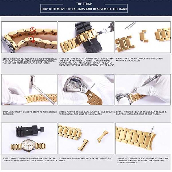 ストラップ 時計 カーブ 交換部品 修理用 5サイズ選択