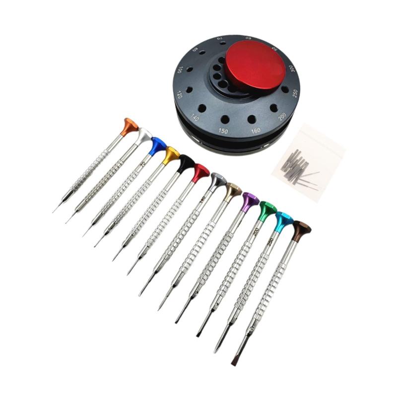 時計用ドライバーセット 時計職人用ドライバー 金属製多目的修理ツールキット 360°回転可能 商 眼鏡