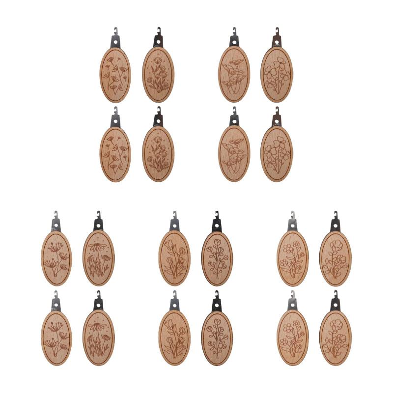 4ピース 木製針糸通しキット ハンドツール 軽量ステッチ糸通し 裁縫アクセサリー 裁縫糸通し DIYクラフ..