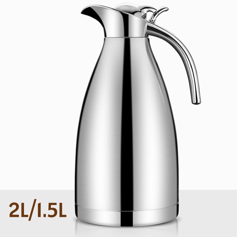 ステンレススチール製コーヒーカラフェケトル 再利用可能 耐熱 蓋付き ピッチャー お茶 ドリンク ジュース バーベキュー ピクニック用