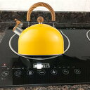 笛付きティーケトル 木製折りたたみハンドル付きティーケトル 調理器具 2.5L コンロ用ケトル ティーメーカー キャンプ 屋内 釣り用(3)