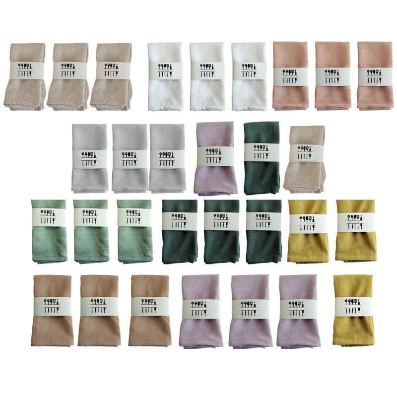 3x 布ナプキン ディナーナプキン ディナープレート プレースマット ホームダイニングテーブルデコレーション用