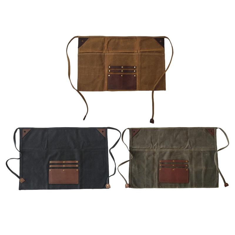 ハーフエプロンハーフウエストエプロンキャンバスワークウエストエプロンアーティストレストランの屋外バーベキューホームカフェファームハウスのためのエプロン