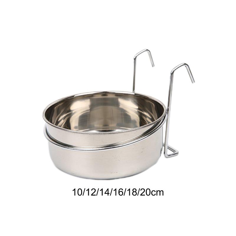 ステンレススチール製犬用ボウル 吊り下げ式ボウル 猫用フードボウル 子犬用ボウル 滑り止めフードウォ..