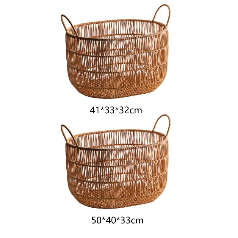 手織り収納バスケット 雑貨バスケット 洋服かご ランドリーかご 雑貨オーガナイザー プレイルーム ランドリー ルーム服用