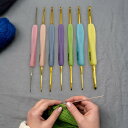5個/セットシルバーダブルエンドかぎ針編みフック編みツール , マルチカラー7個, 13.5cm