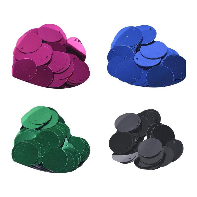 85個 20mm フラットラウンドルーズスパンコール.穴付きラウンドルーズスパンコール.DIYヘッドドレスア..