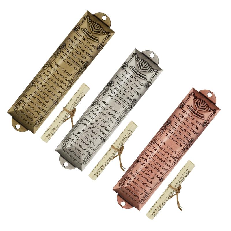 ドア メズザ メズザ プラーク 聖なるスクロール付き レトロ合金 メズザ オーナメント 装飾 メズザ ケース 金属祝福 メズザ 家庭用