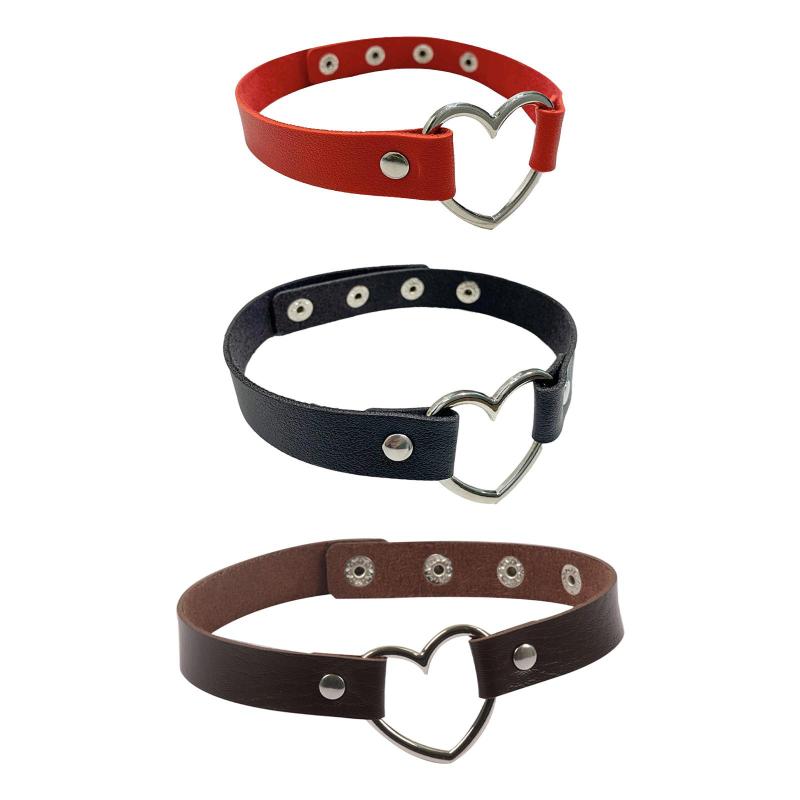 チョーカーネックレス パンクチョーカー ラブハート パンクチェーン 調節可能 ソフト ファッション ヴィンテージスタイル チャーム エレガント ジュエリー ギフ...