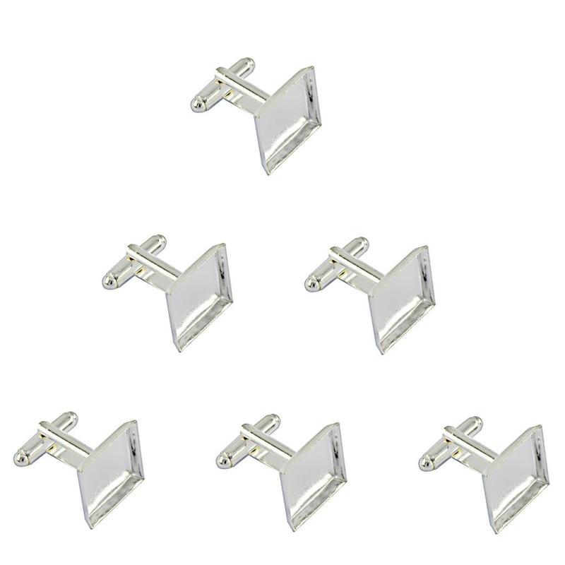 Hollow Base に適用 6 ピース/個 Square Cufflinks With Formal Flat Padding