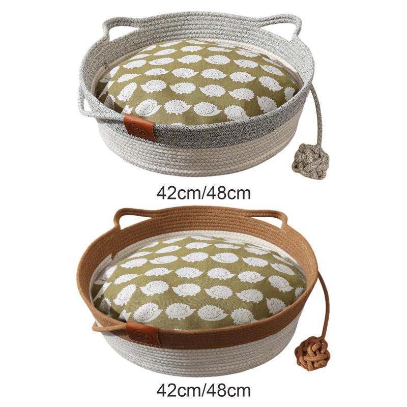 猫のベッドバスケット小さな犬の眠っている眠っている柔らかいクッションとプレイボールオールシーズン..