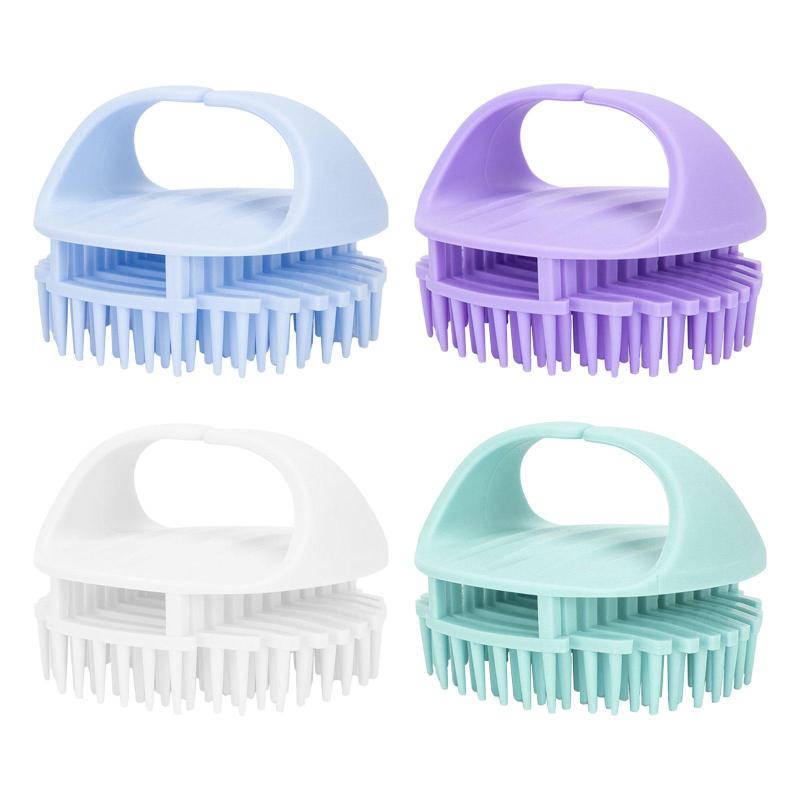 頭皮シャンプー ブラシ 洗髪頭皮エクスフォリエーター ブラシ ウェットおよびドライ 人間工学に基づい..