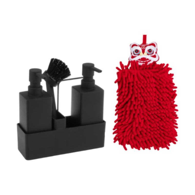 キッチンホームシンクのための多機能の1インチのハンドタオル4インチのポンプボトルセット