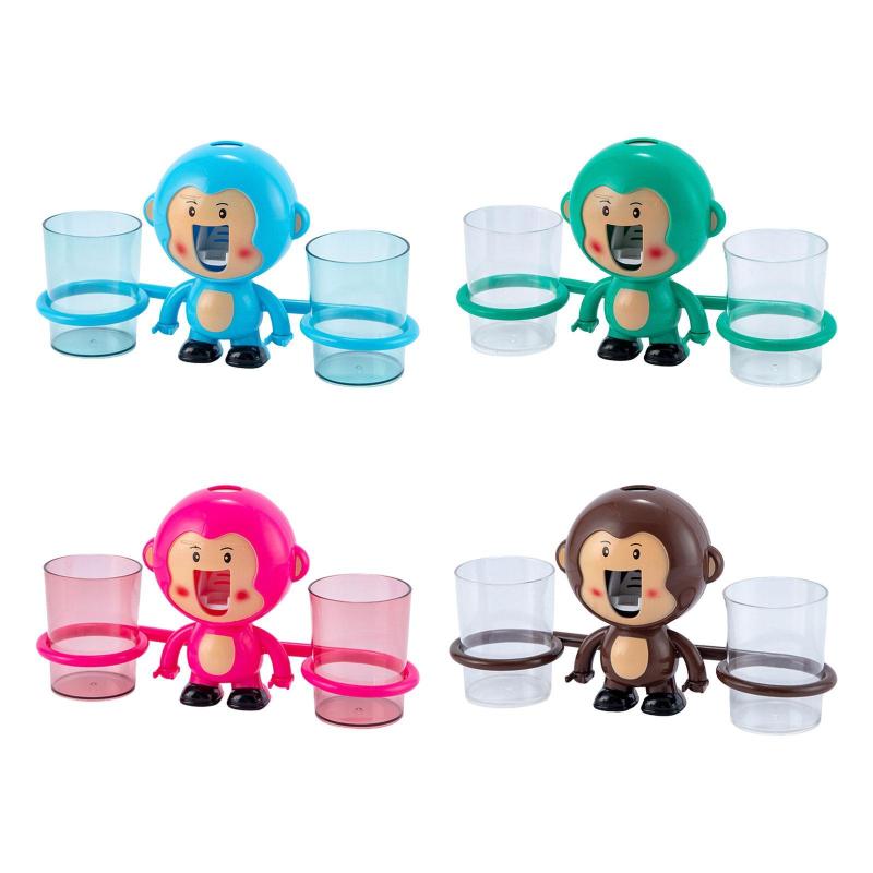 猿の形の歯磨き粉絞り器動物の歯のカップホルダー使いやすく.掃除が簡単.省スペースのマウスウォッシュ..