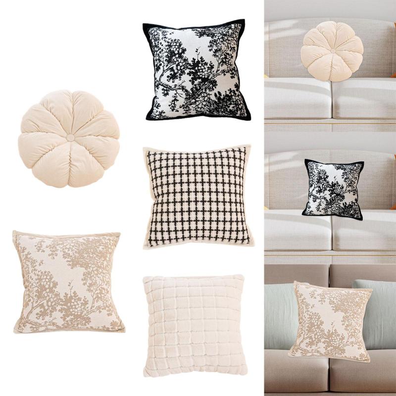 花枕カバー枕カバー古典的なアートクラフトソフトクッションカバー枕ケース農家の寝室の休日の家の装飾