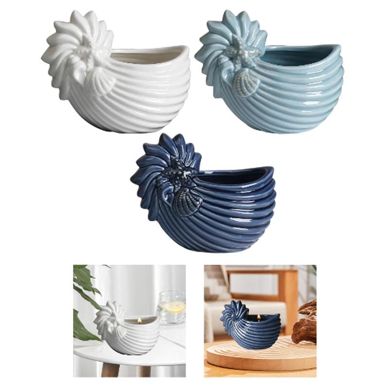 コンチ型キャンドルホルダーティーライトキャンドルホルダー多目的アートエレガントなセラミックデスクトップ飾り誕生日ギフトオフィス