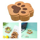 5つのコルクコースター猫の足の形のセット5インチの再利用可能なドリンクコースターティーマット飲料用断熱マットホームアイデアギフト暖かいギフトガラス