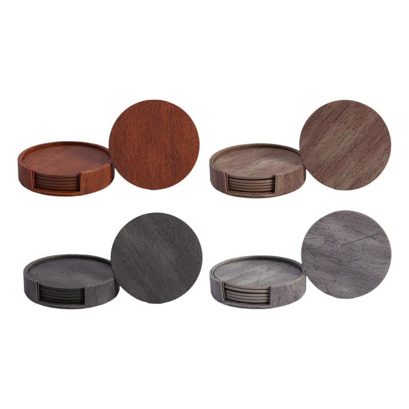 ドリンクコースター カップパッド 新築祝いギフト 軽量レザーコースター ドリンク用 卓上保護 オフィスコーヒーテーブル用