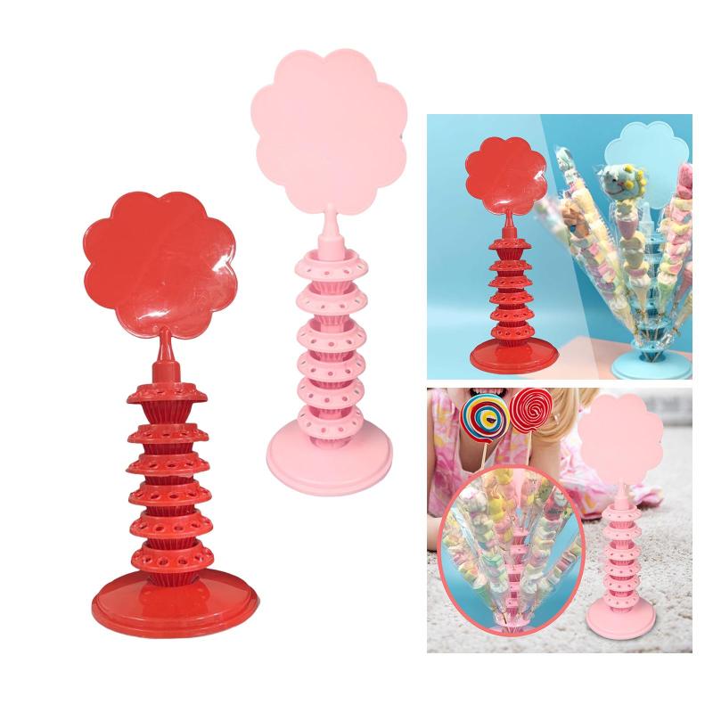 積み重ね可能なロリポップホルダー 6層 プラグイン 装飾キャンディーテーブルディスプレイ 丸穴 調節可..