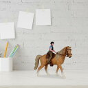 プラスチック製の馬とライダーのミニチュアフィギュア , 淡い茶色