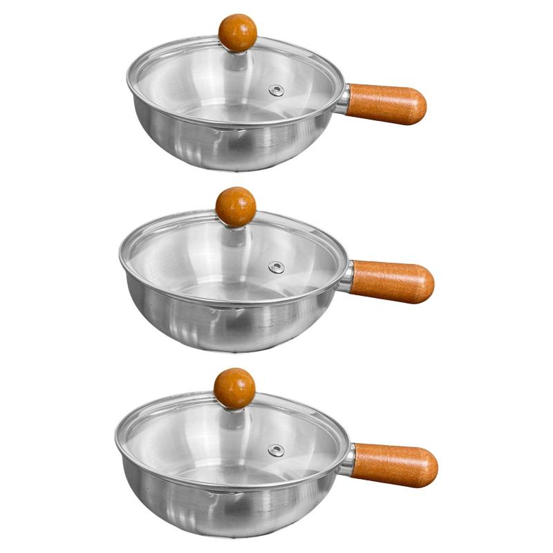 蓋付きステンレス製ソースパン 多機能朝食調理鍋 丸型バターウォーマー ホットミルクポット キャンプキッチン用