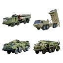 4xミサイル車両玩具ビルディングキット装甲車両収集用コンパクトオーナメントインタラクティブなおもちゃデスクトップ装飾DIYハンドクラフト