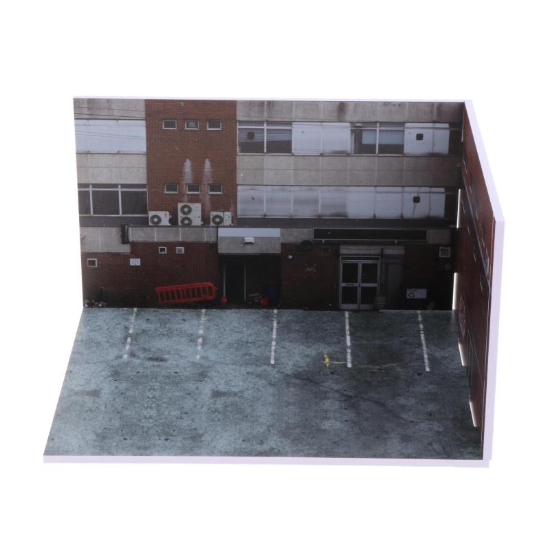 1/64スケールの車のシーンのジオラマの車両シーンのおもちゃの写真の小道具のレイアウトの装飾ダイキャストカーのディスプレイ