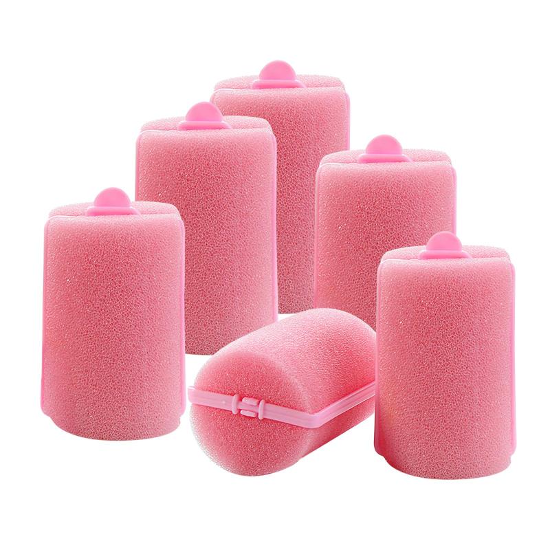 6ピースフレキシブルスリーピングカーラーアクセサリー太くて細い髪DIY用