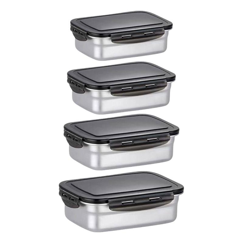 ステンレススチールランチボックス 密封鮮度保持 長方形 スタッキング可能 冷蔵庫 フルーツ保存ボックス ビュッフェ ダイニング ピクニック用