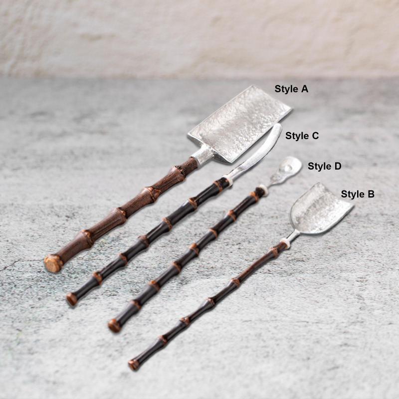 カンフーティースプーン.ルーズリーフティー計量スプーン.抹茶ティースクープ.クラフトロングハンドル..