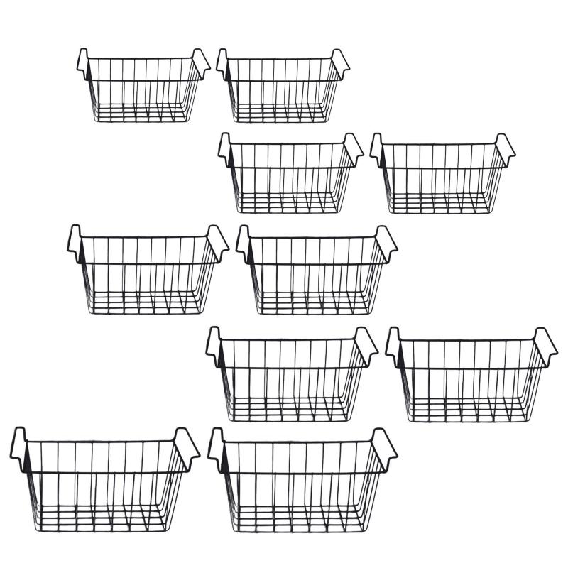 冷凍庫収納バスケット ワイヤー収納バスケット パントリー整理 冷蔵庫バスケット ショップ用 2個