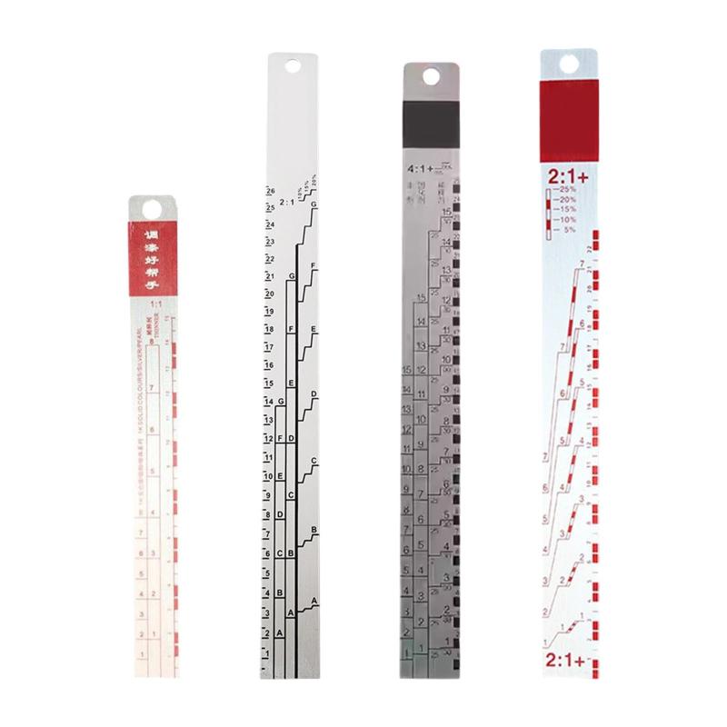 カーペイント測定スケールミキシングルーラー.ミキシングルーラー.アルミニウム合金頑丈なペイント測定..